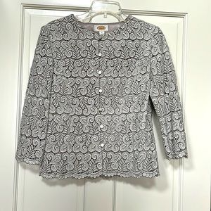 Talbots Silver Holiday Jacket/Top Size 6